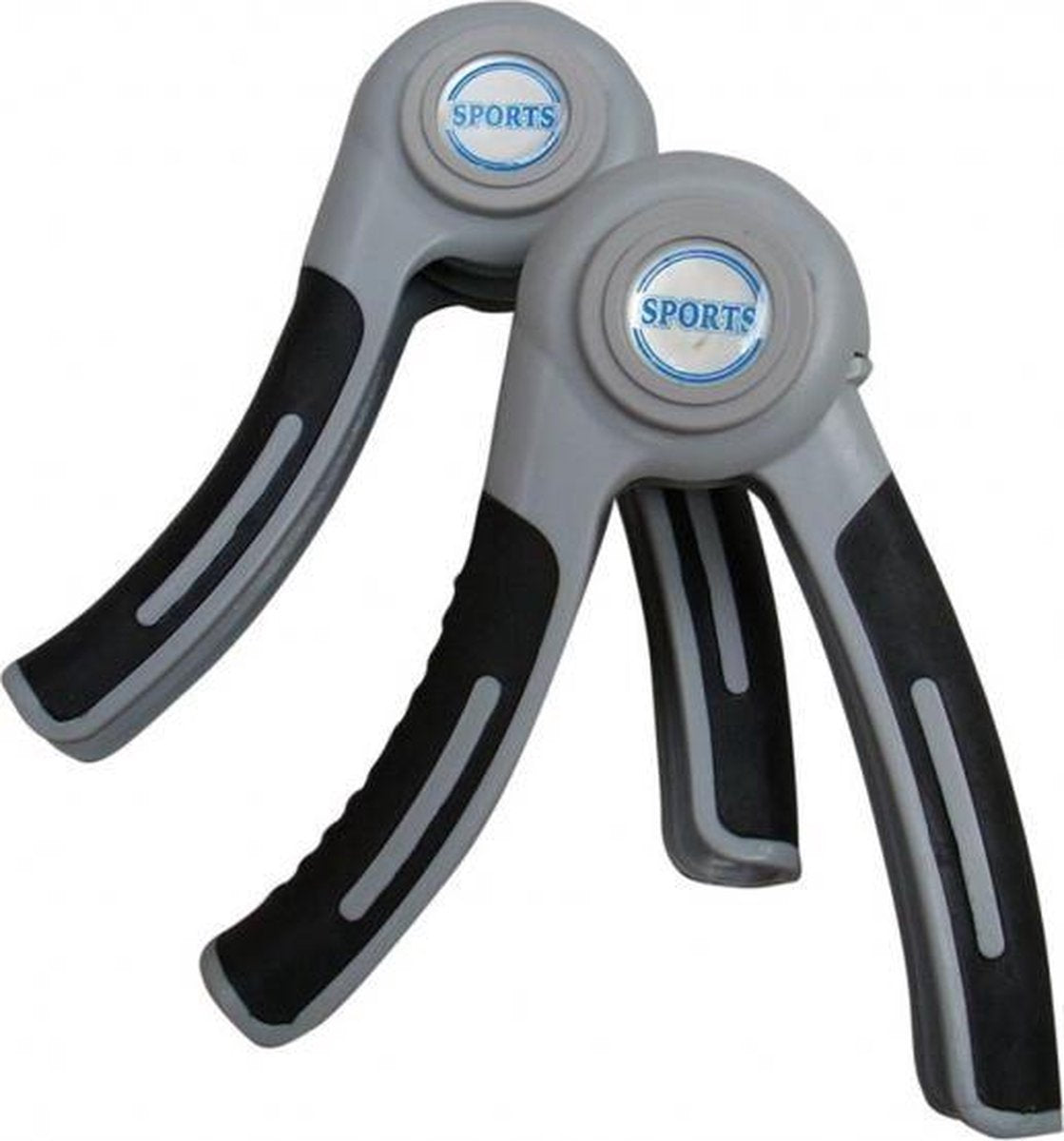 Sports Handknijper Set - Kunststof - greeplengte 10 cm - Grijs - weerstand ca. 15 kg