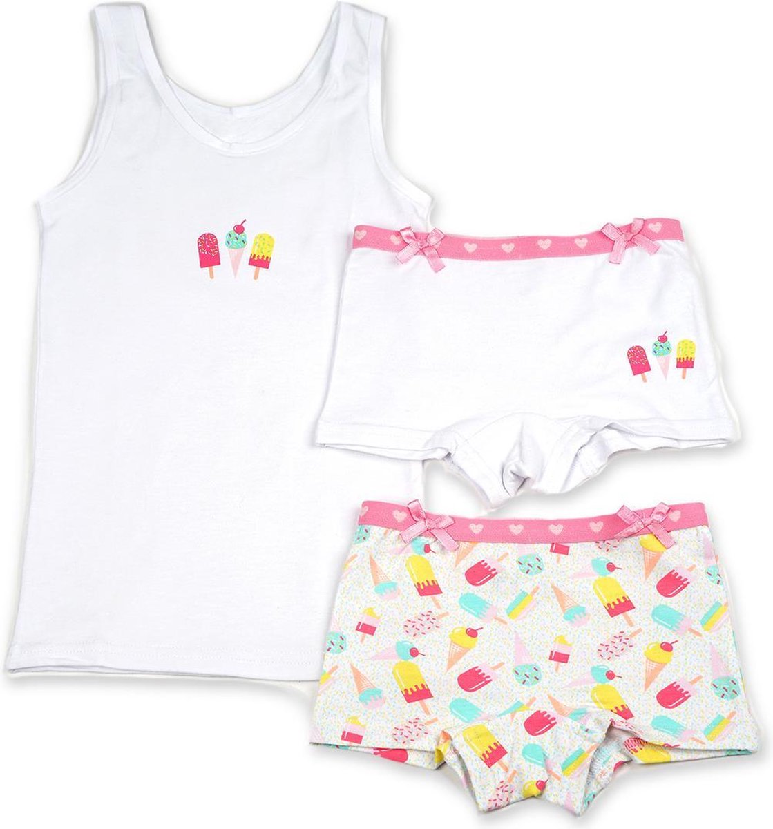 Kinderondergoed Funderwear - Set Ice Cream - Wit - Maat 98 - Meisjes
