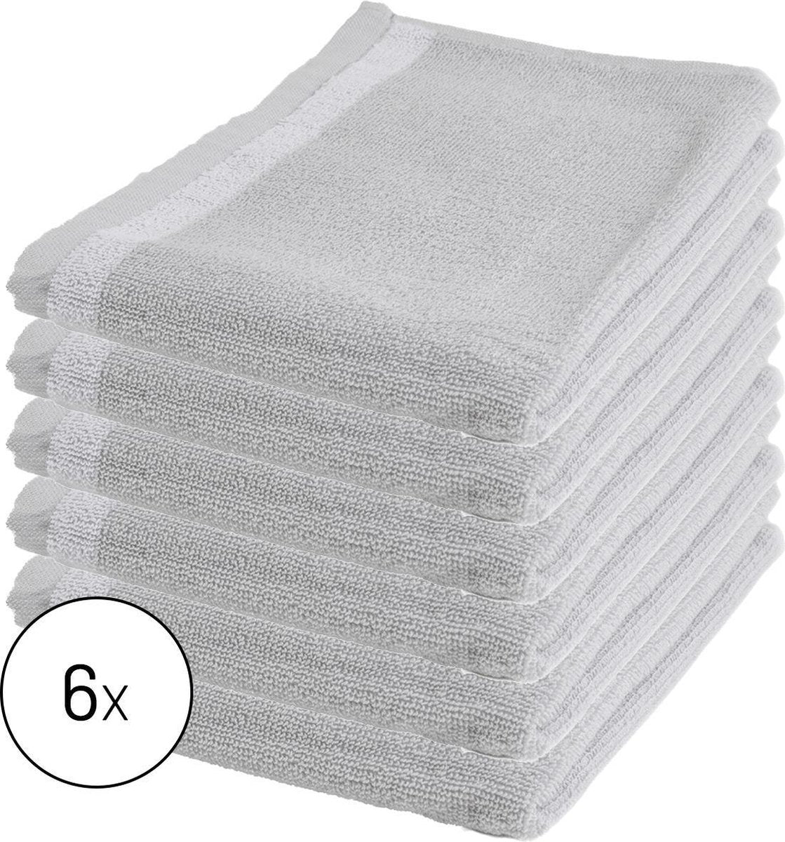 Byrklund Set Licht Grijs - 6x Keukendoek 50x50cm