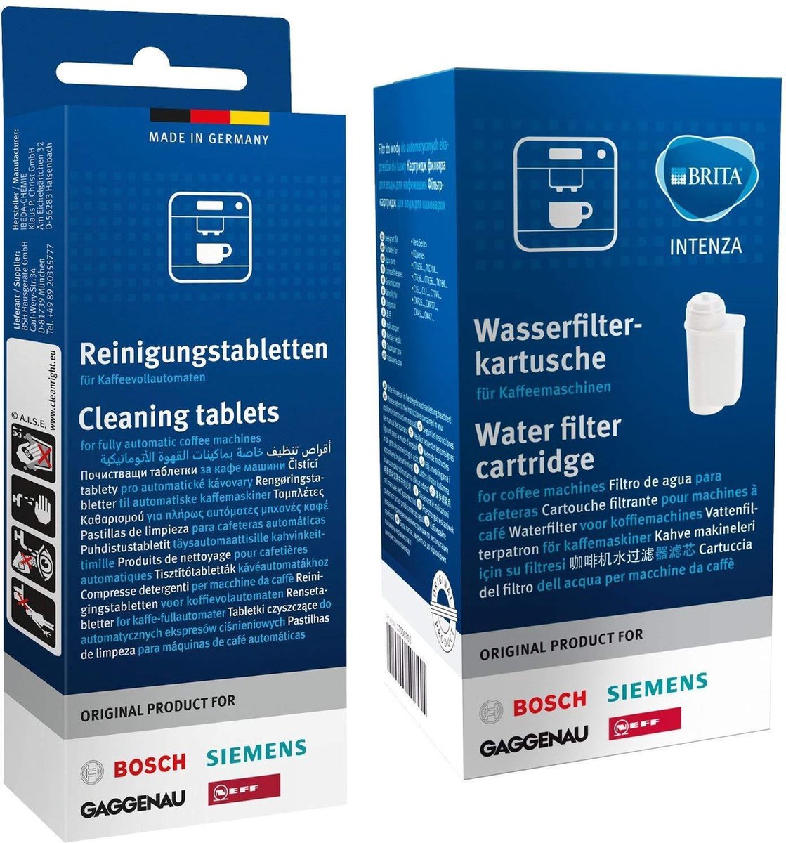 Bosch TCZ7003 / Siemens TZ70003 Brita Intenza waterfilter + Bosch/Siemens Reinigingstabletten