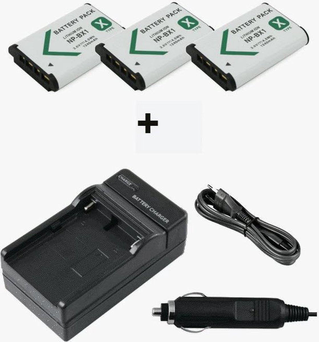 NP-BX1 lader plus 3 NP-BX1 accu's