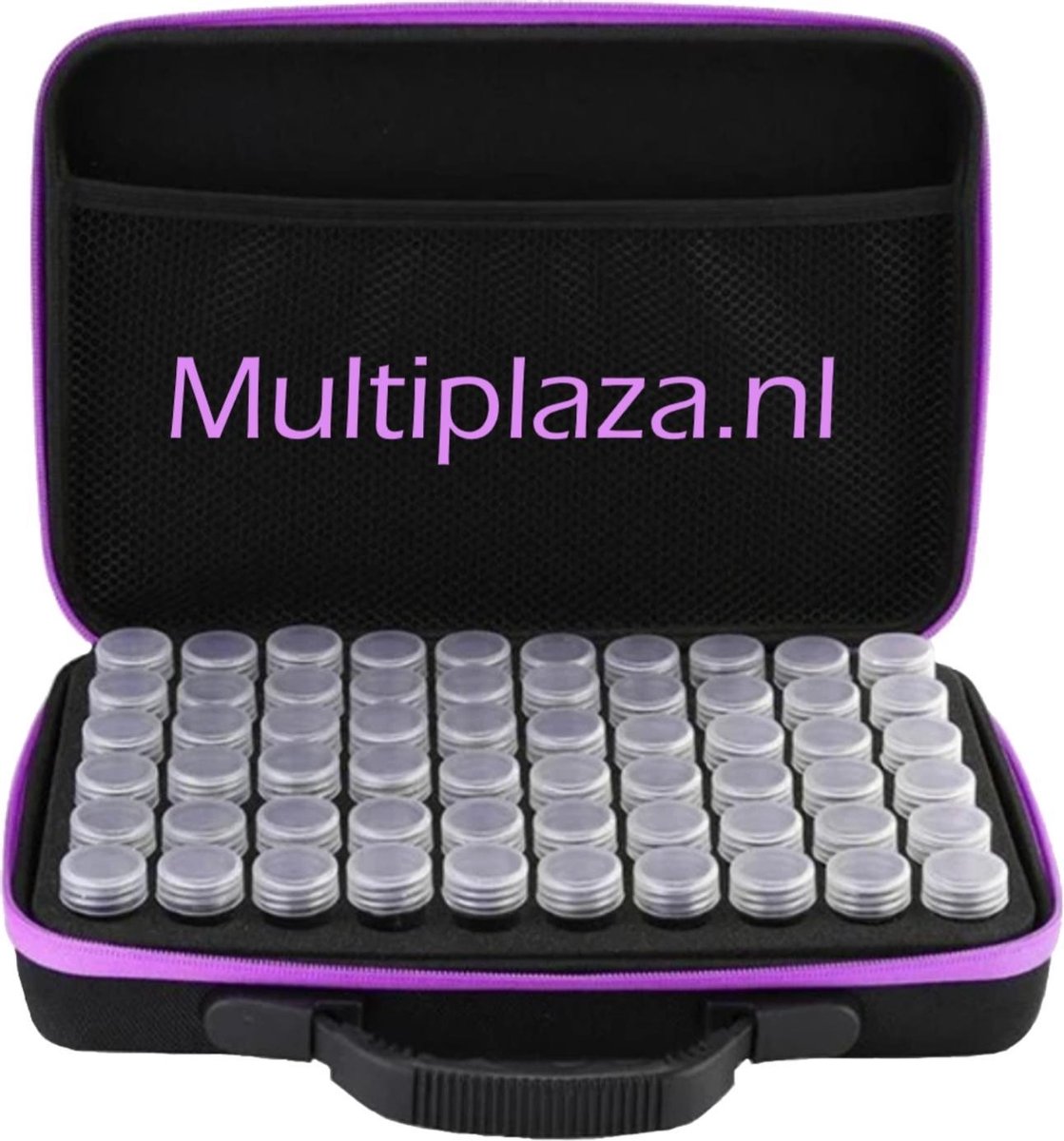 Luxe SORTEERKOFFER "Multiplaza" met ● 60 potjes ● PAARS - diamond painting - opbergkoffer - hobby