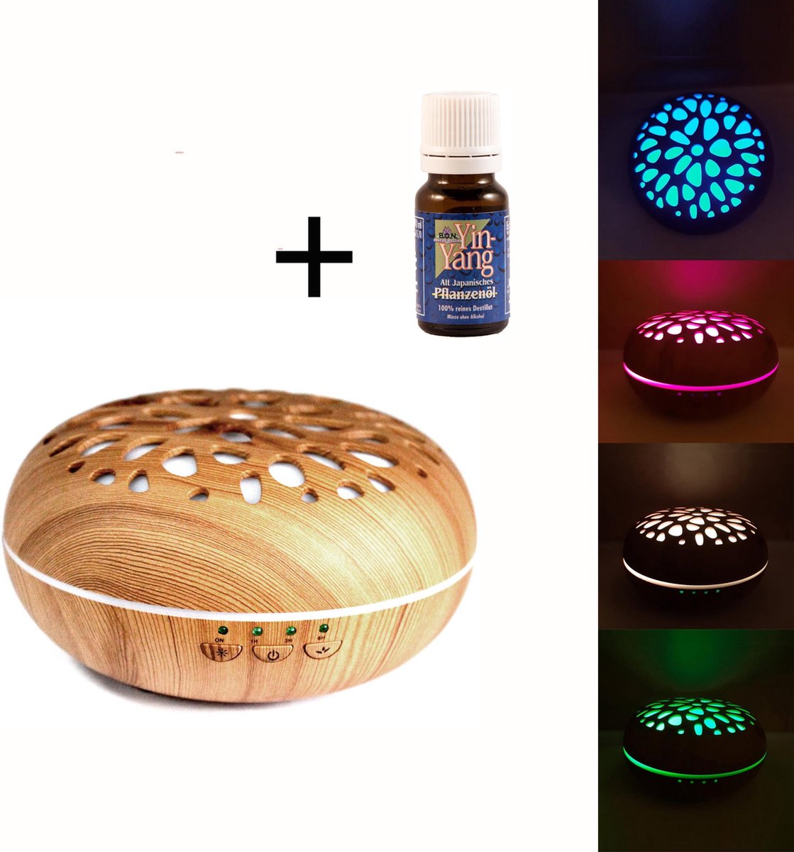 Magnolia aroma diffuser - Japanse olie - 300 ml - USB - 7 LEDs - 5 recepten