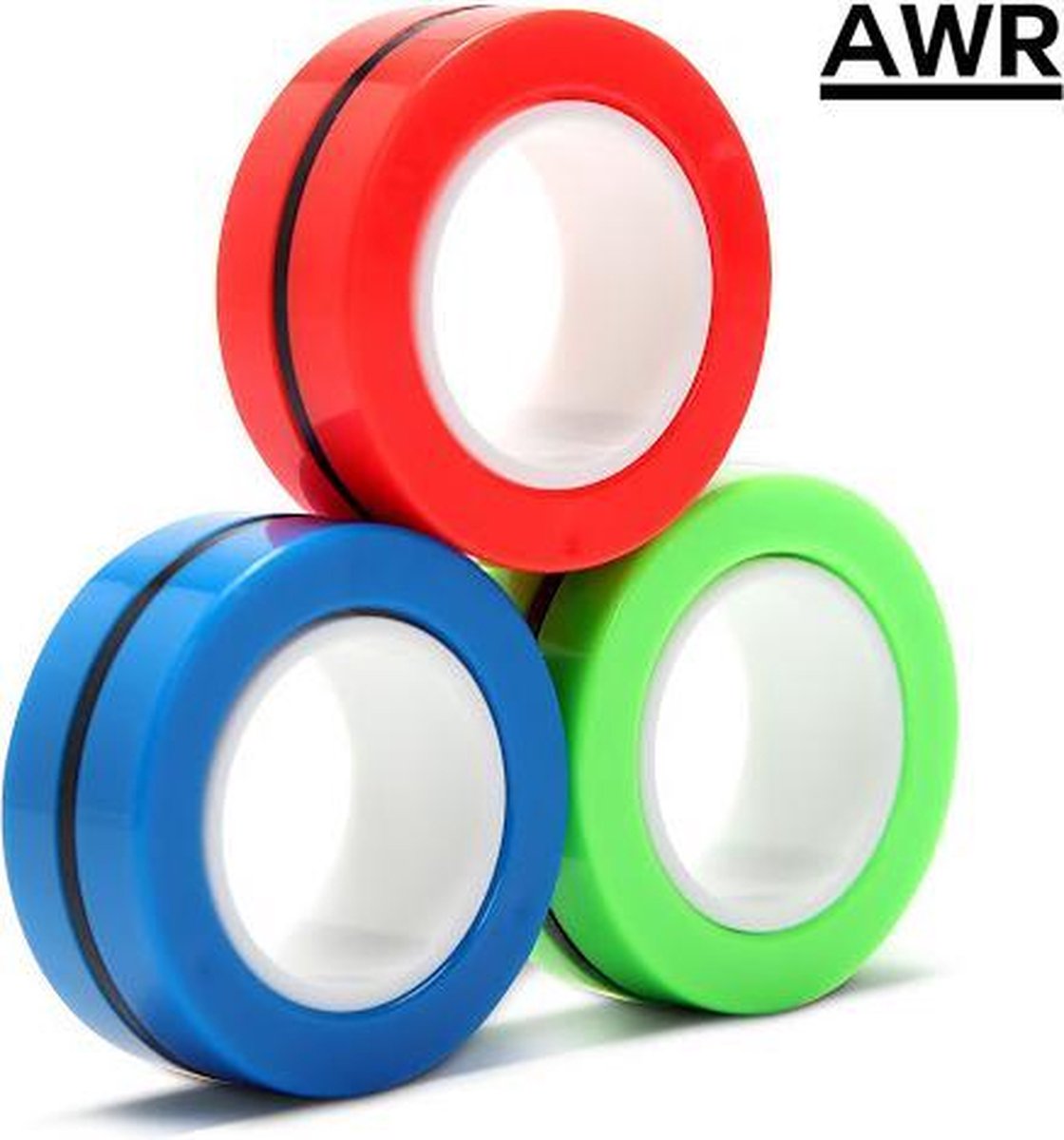 AWR - Magneet ringen - Finger Spinner - Magneet Vinger Spinner - Magnetische ringen - Spinner - Magneet Spinner - Fidget Magnet Spinner – Fidget toy - 3 Kleuren
