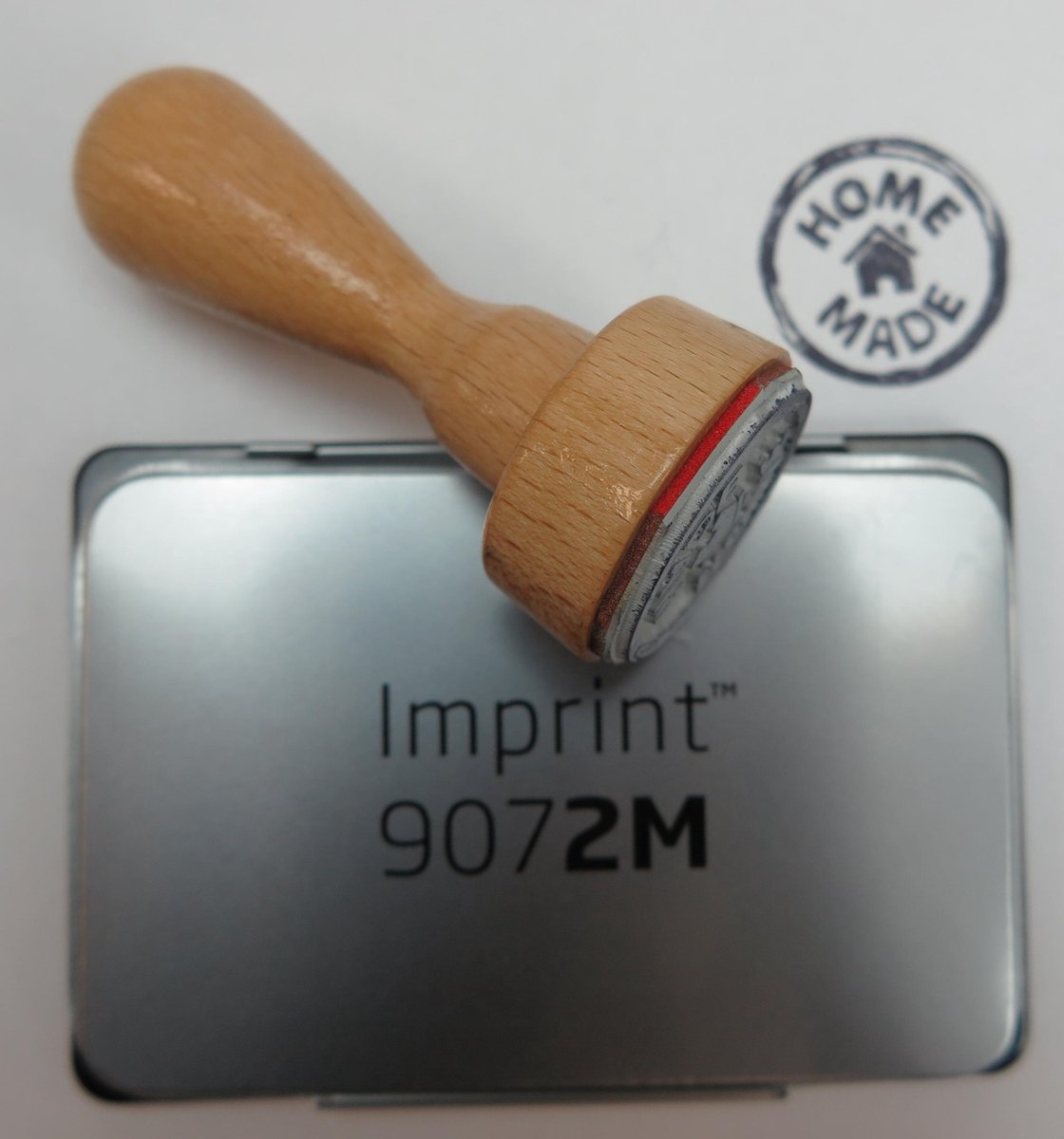 Handstempel 'Rondje Home Made' incl. zwart inktkussen