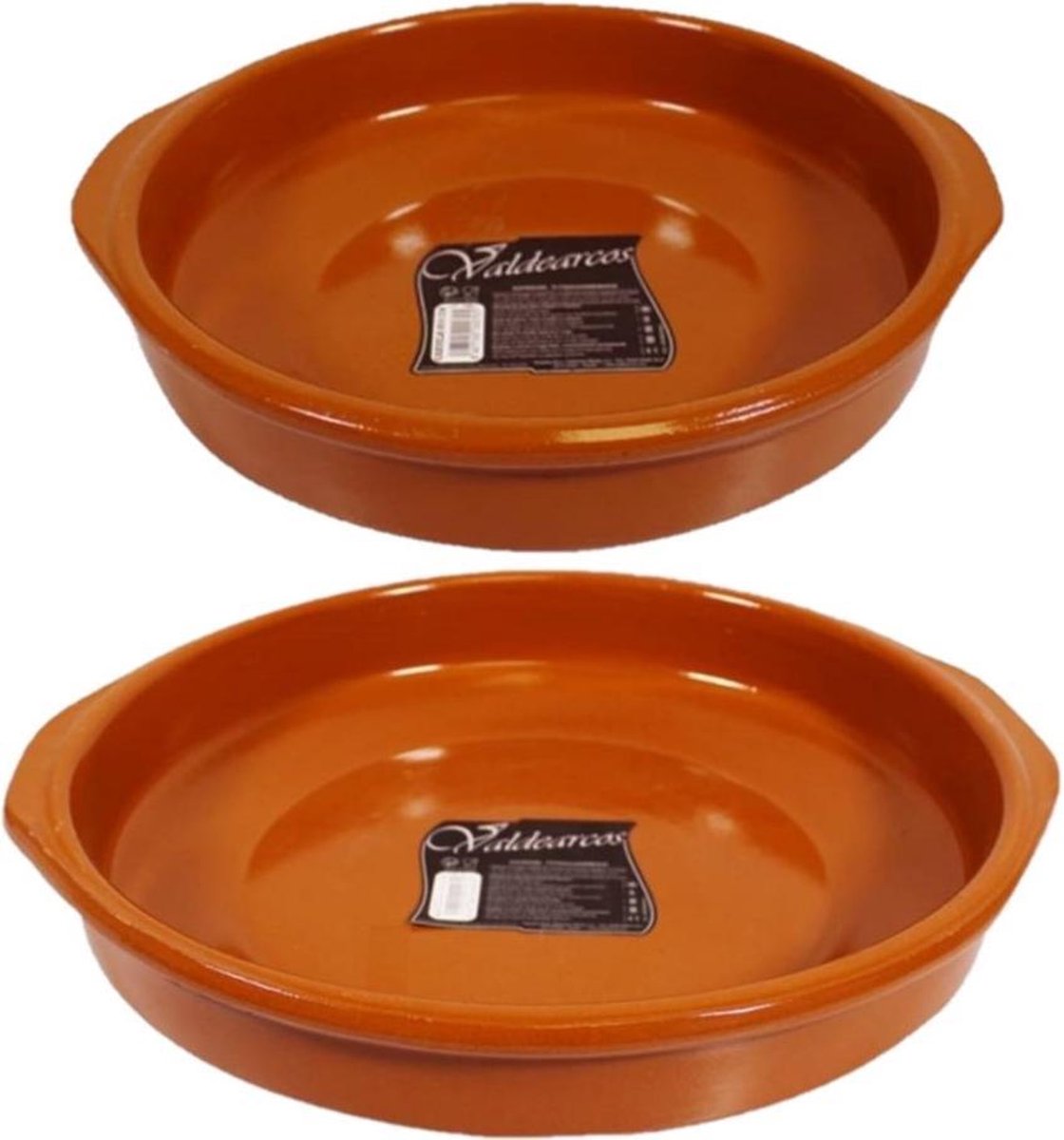 Set van 2x stuks tapas borden/ovenschalen Alicante met handvatten 32 en 26 cm - Serveerschalen - Tapasschalen