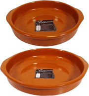 Set van 2x stuks tapas borden/ovenschalen Alicante met handvatten 32 en 26 cm - Serveerschalen - Tapasschalen