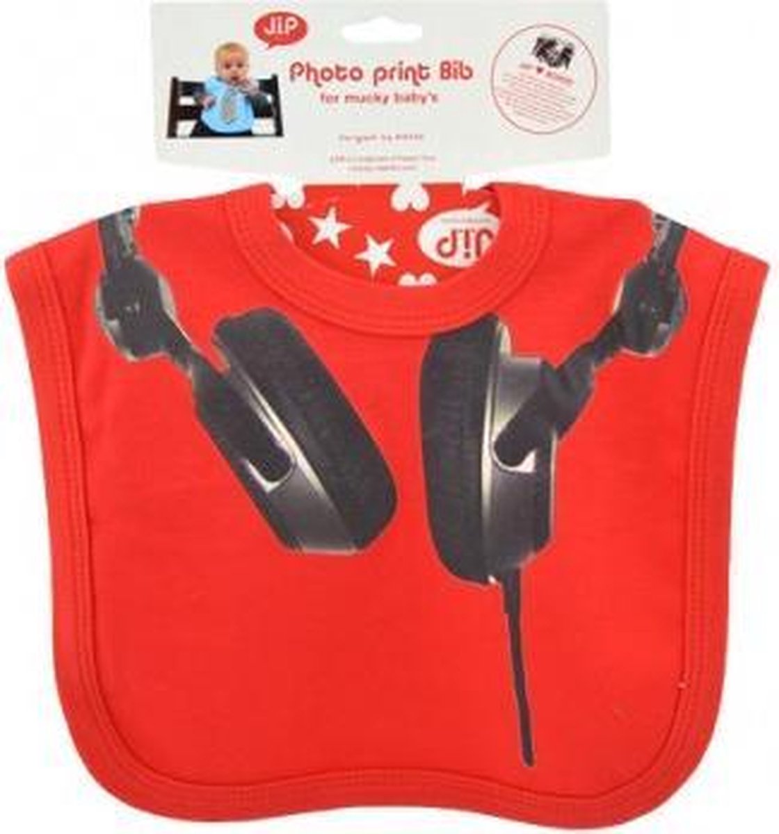 J.I.P. DJ slabbetje met coole koptelefoonprint.