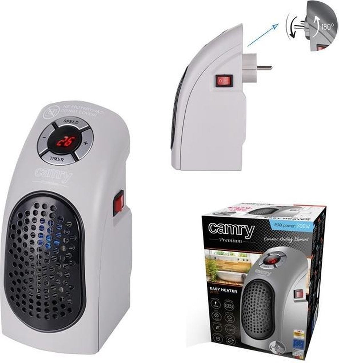 Camry CR 7715 - Heater - voor in stopcontact