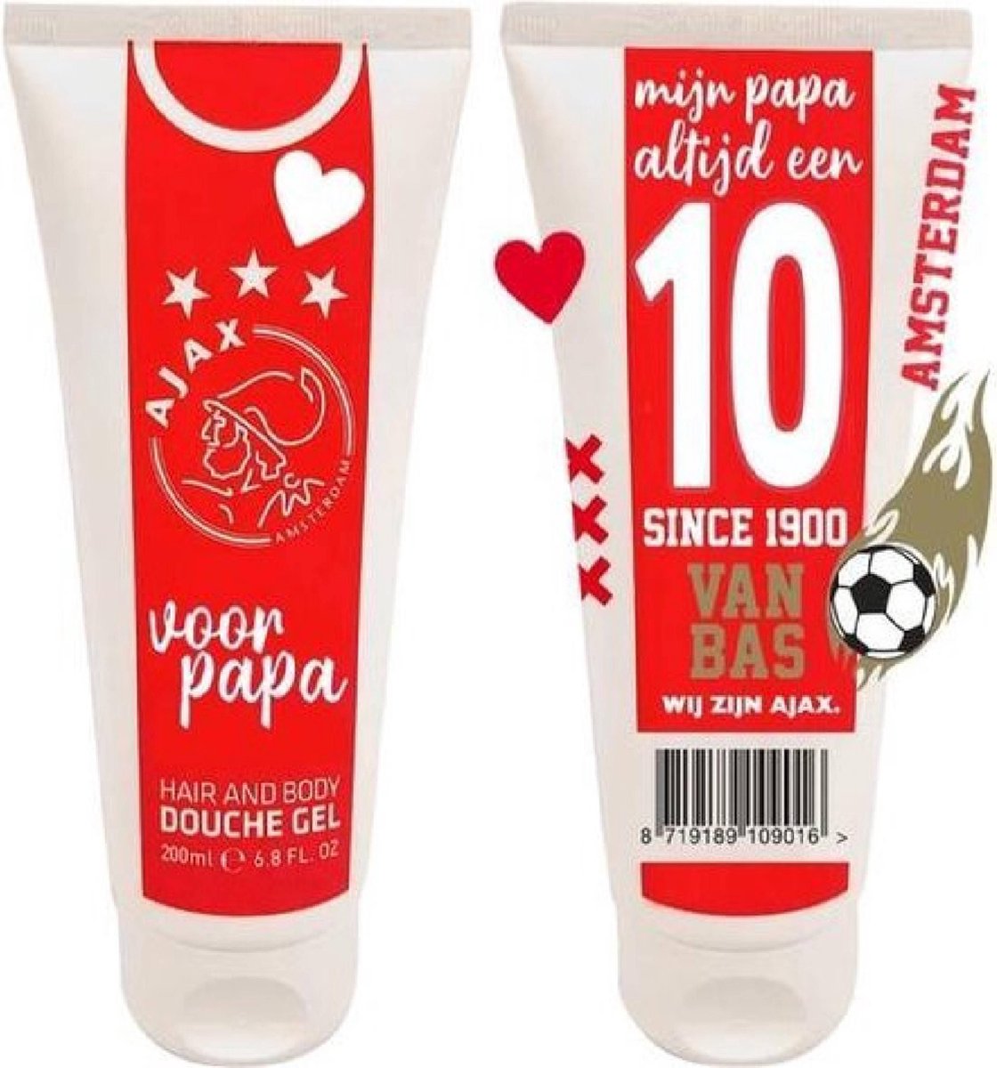 Ajax Douchegel met Stickers Geschenk Cadeau 200 ml valentijncadeau