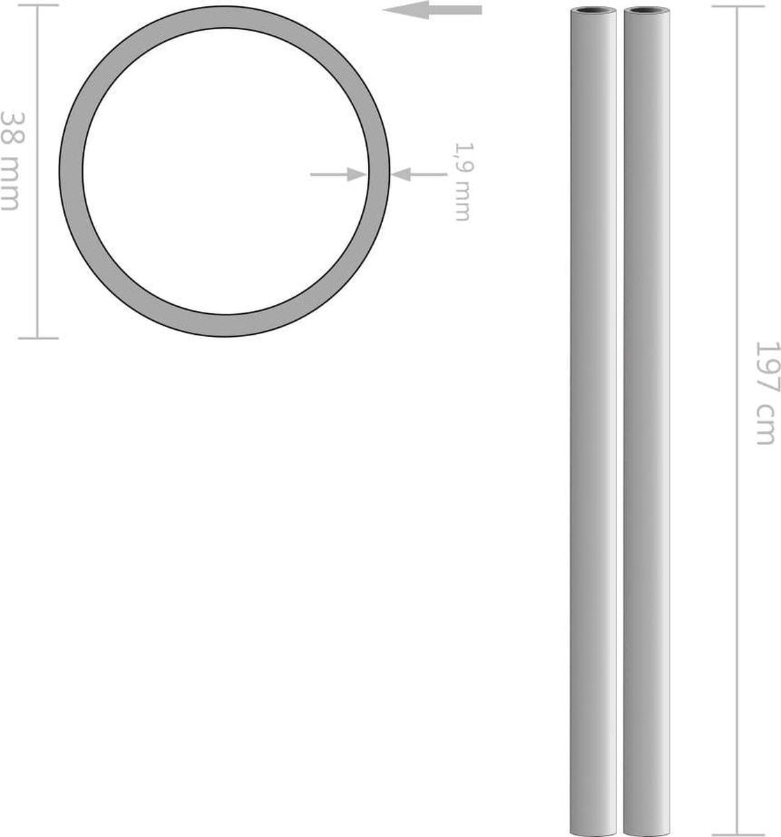 vidaXL Buizen rond V2A 2m Ø38x1