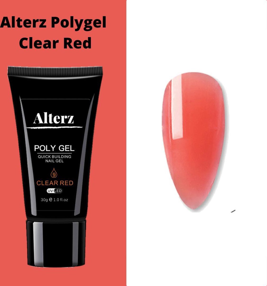 Alterz Polygel Clear Red - Polygel nagels - Polygel kleuren - Rood - 30ml
