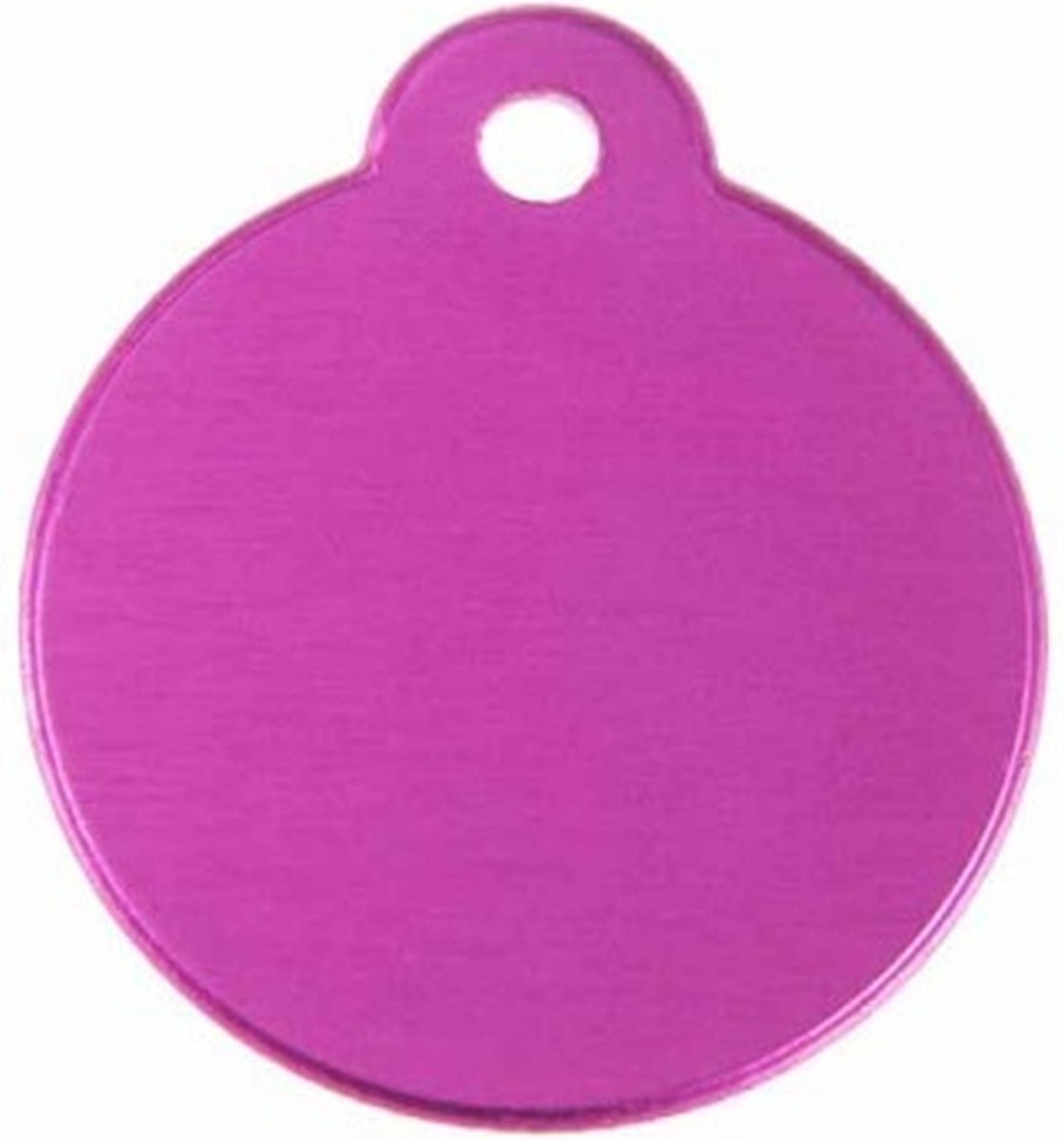 Hondenpenning Rond met lus roze | 1 zijde graveren | Ø 27 mm
