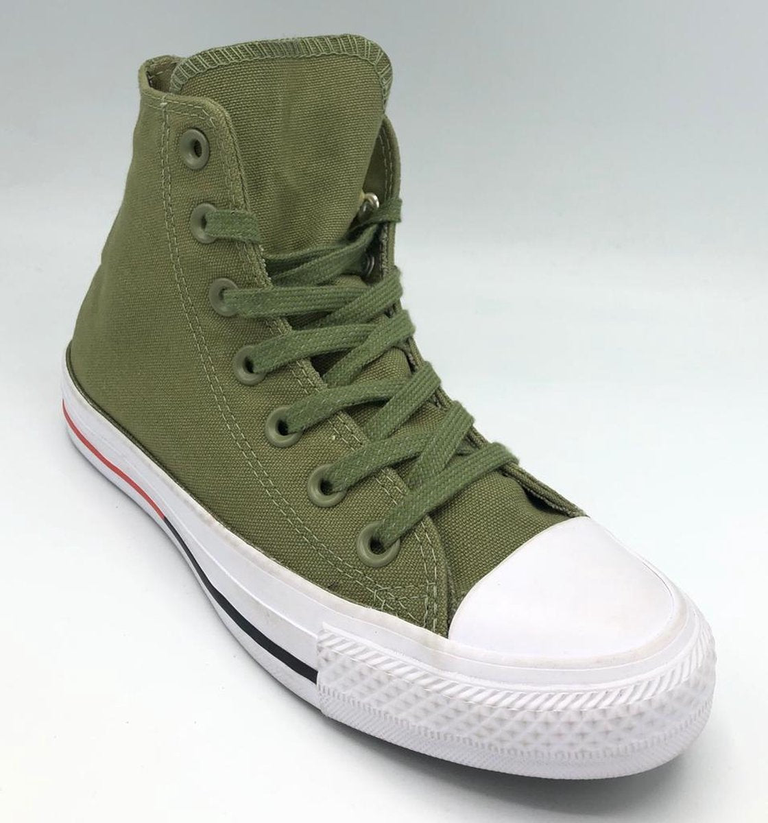 Converse Ctas Hi - Fatique Green/White/Signal Red - Unisex - Maat 35