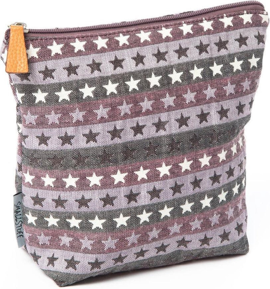 Smallstuff Toilettas Groot Sterren Gewoven Canvas 24 X 22 Cm Roze
