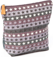 Smallstuff Toilettas Groot Sterren Gewoven Canvas 24 X 22 Cm Roze