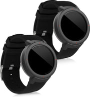kwmobile 2x horlogeband voor Huami Amazfit Verge - siliconen band voor fitnesstracker - zwart
