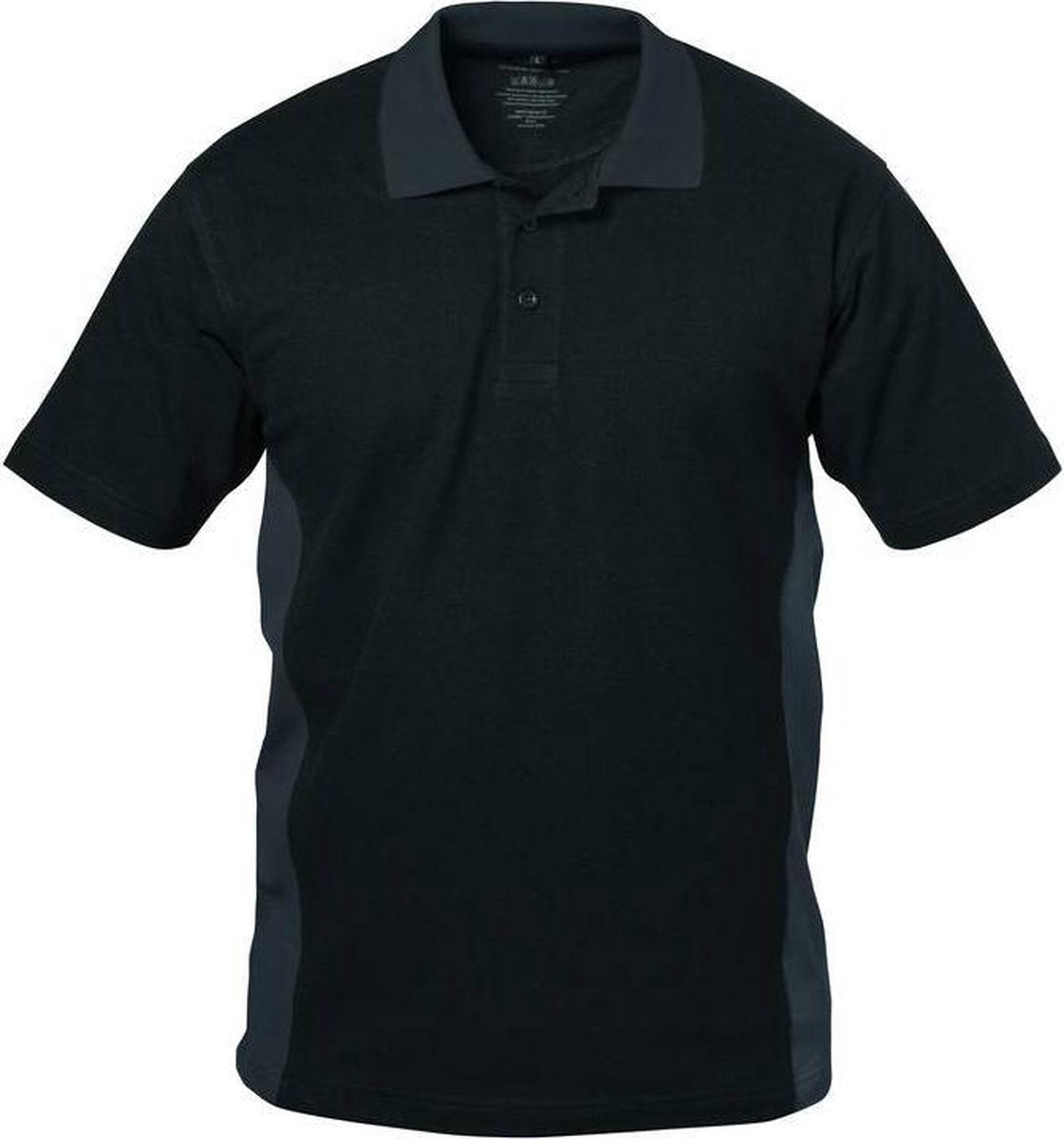 Poloshirt met knoopsluiting zwart/grijs maat M