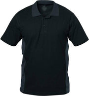 Poloshirt met knoopsluiting zwart/grijs maat M