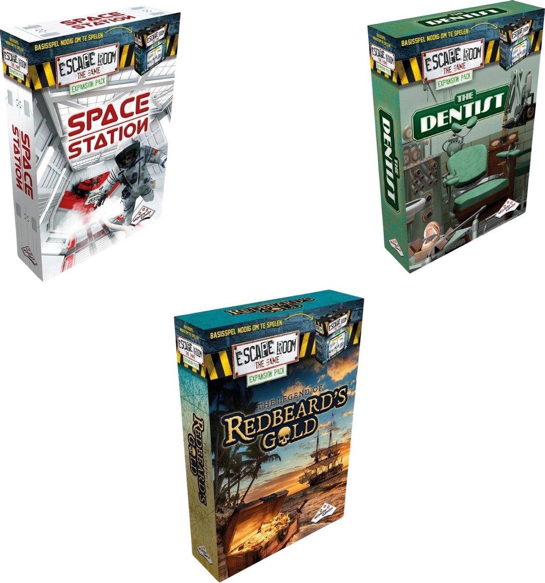 Escape Room Uitbreidingsbundel - 3 Stuks - Space Station & The Dentist & Redbeard's Gold