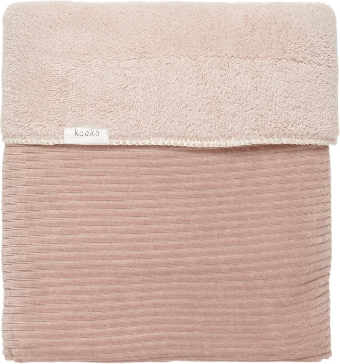 Koeka Wiegdeken teddy Vik - grey pink 75x100cm