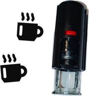 Stempel of Stempeltje van Koffiekop 10mm rond met zwarte inkt