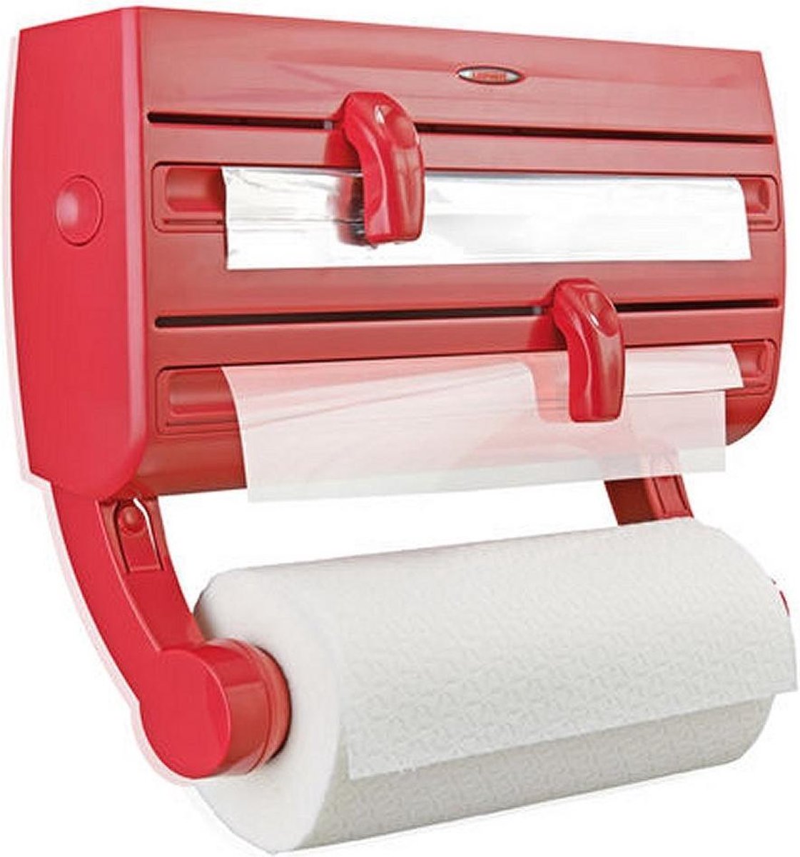 Leifheit 25776 Parat F2 Wandmodel Rollenhouder 3 Rollen Rood