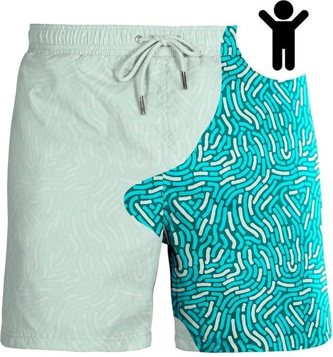 Kids | Fingerprint | Emerald | Kleurveranderende zwembroek