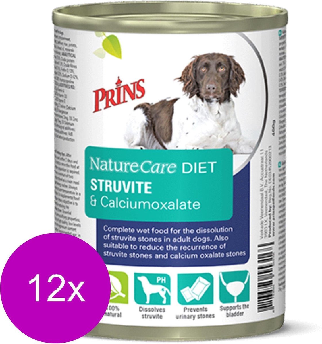Prins Naturecare Diet Dog Struvite - Hondenvoer - 12 x 400 g