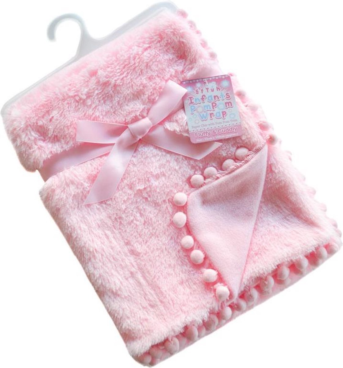 Soft Touch Babydeken Pompom 75 X 100 Cm Roze