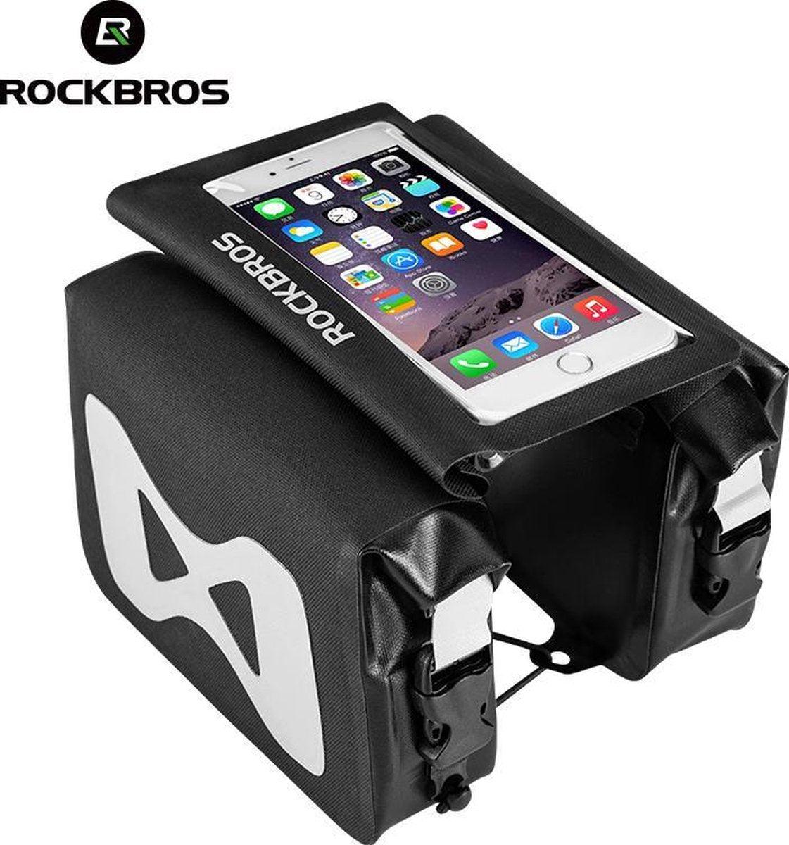 ROCKBROS fietstas Waterdichte hoge capaciteit bovenbuisframe draagbare telefoon touchscreen tas/ROCKBROS sac de vélo étanche haute capacité cadre de tube supérieur portable téléphone sac à écran tactile