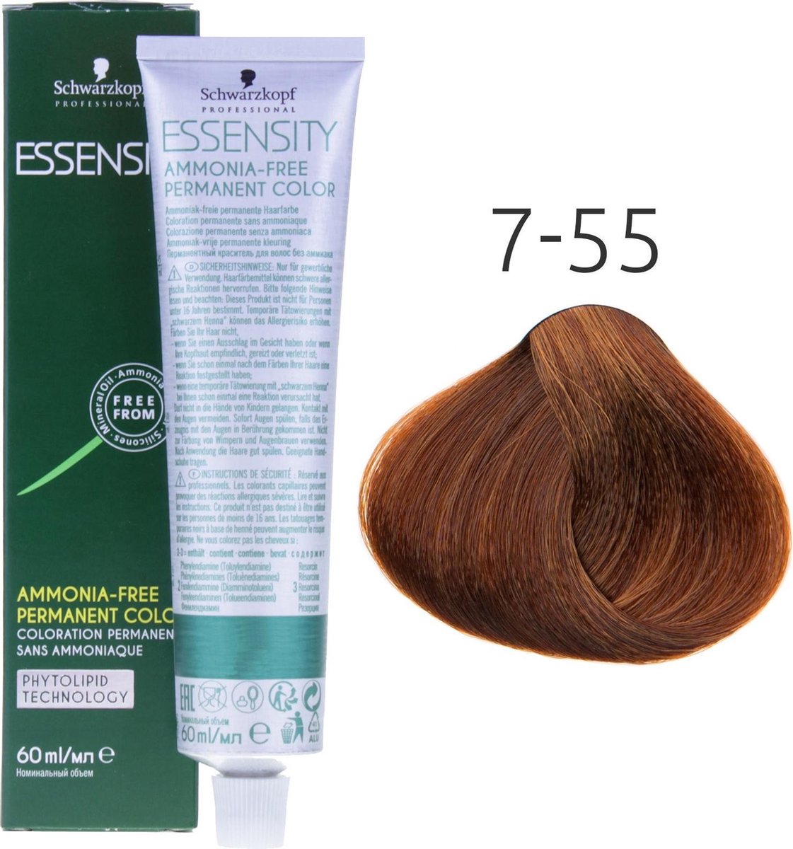 Schwarzkopf - Essensity - Color - 7-55 Middelblond Goud Extra - 60 ml