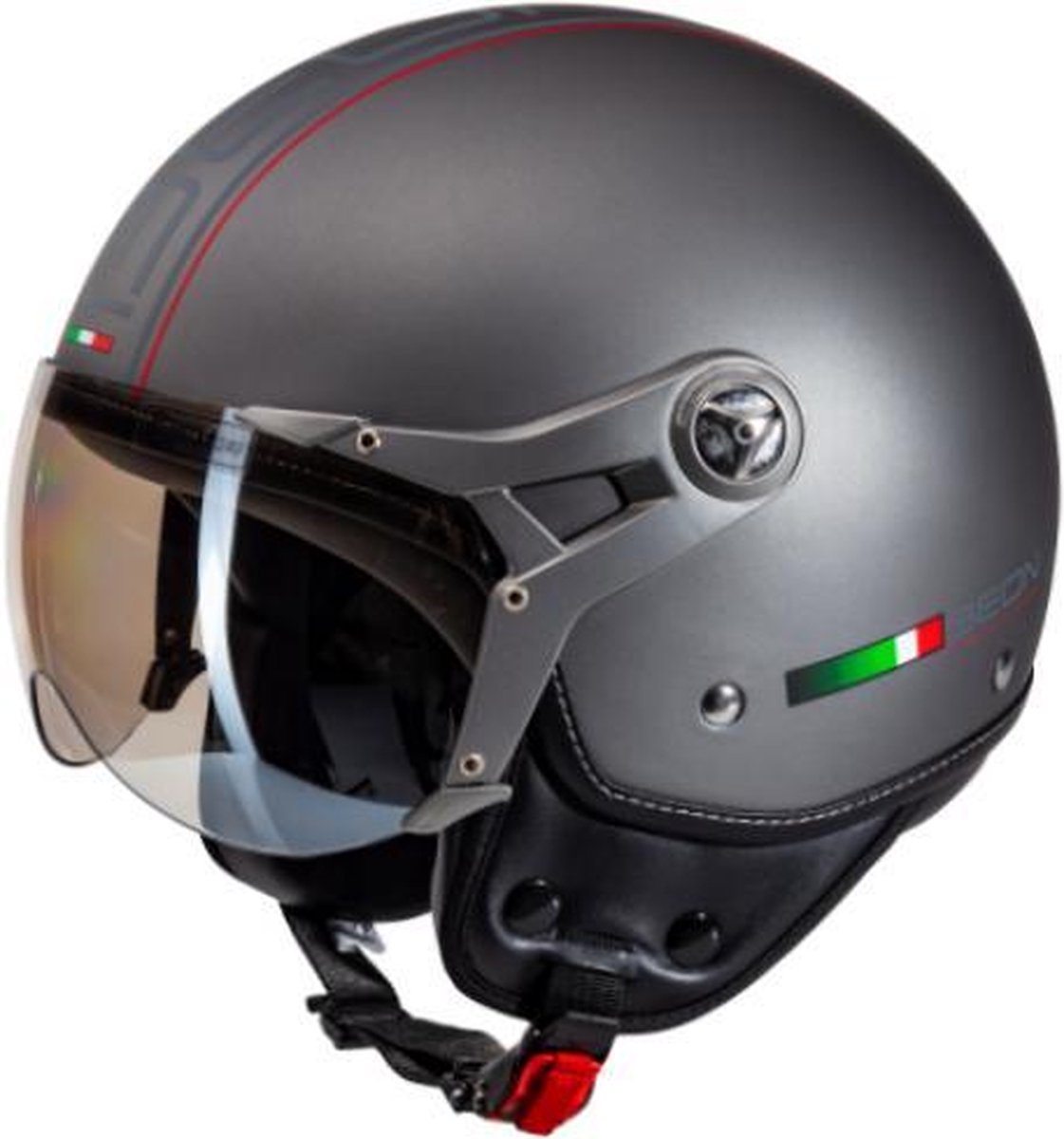 Beon Design Scooterhelm Motorhelm Luxe Titanium - Maat L / 59 cm