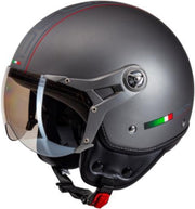 Beon Design Scooterhelm Motorhelm Luxe Titanium - Maat L / 59 cm