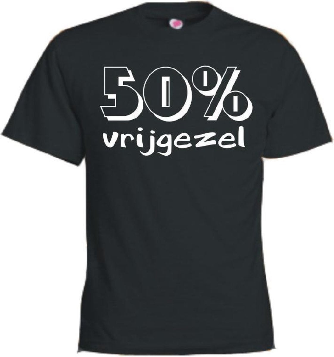 Mijncadeautje T-shirt - 50% vrijgezel - Unisex Zwart (maat L)