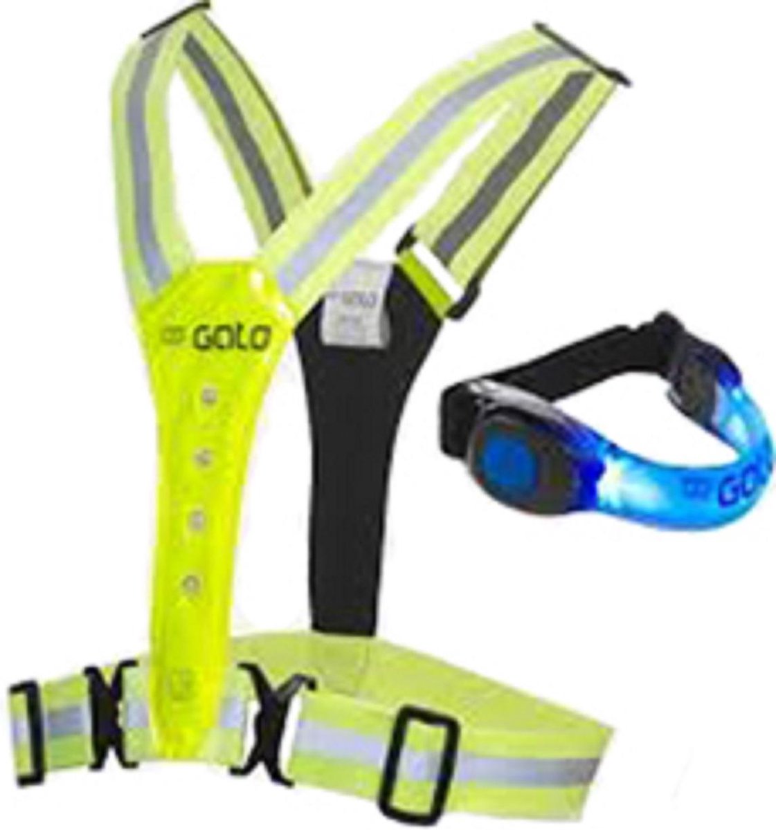 Gato Sports LED Safer Sport vest -Hardloop verlichting - Geel Plus Ledarmband