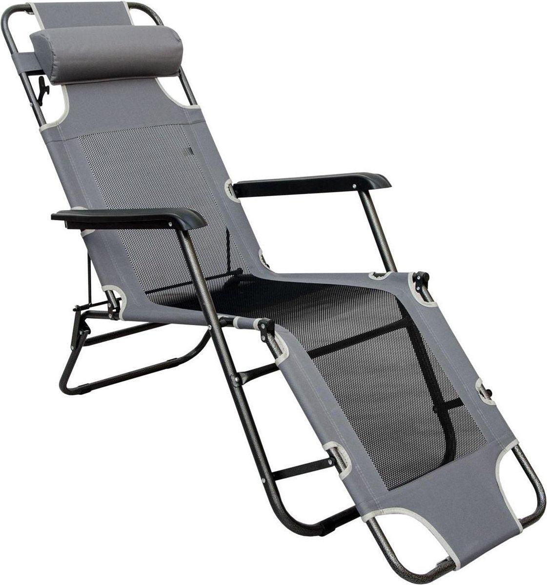Opvouwbare verstelbare camping bank 178cm vrijetijdsbank yu-99 Grijs