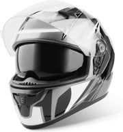 Vinz Pilgrim Integraalhelm met Zonnevizier / Motorhelm / Scooter helm / Brommerhelm – Mat Wit