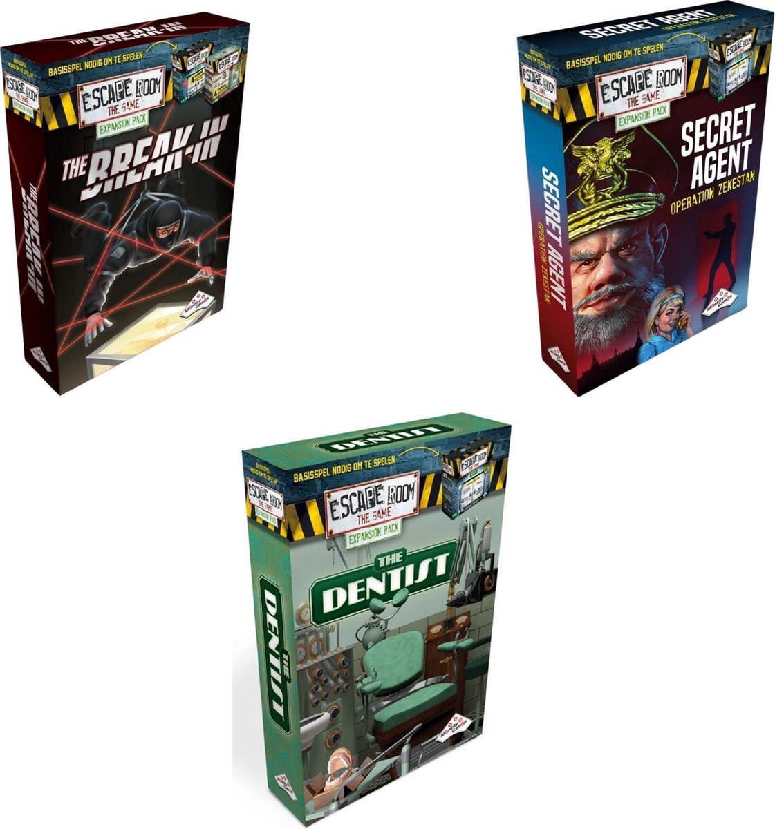Escape Room Uitbreidingsbundel - 3 Stuks - The Dentist & The Break-in & Secret Agent