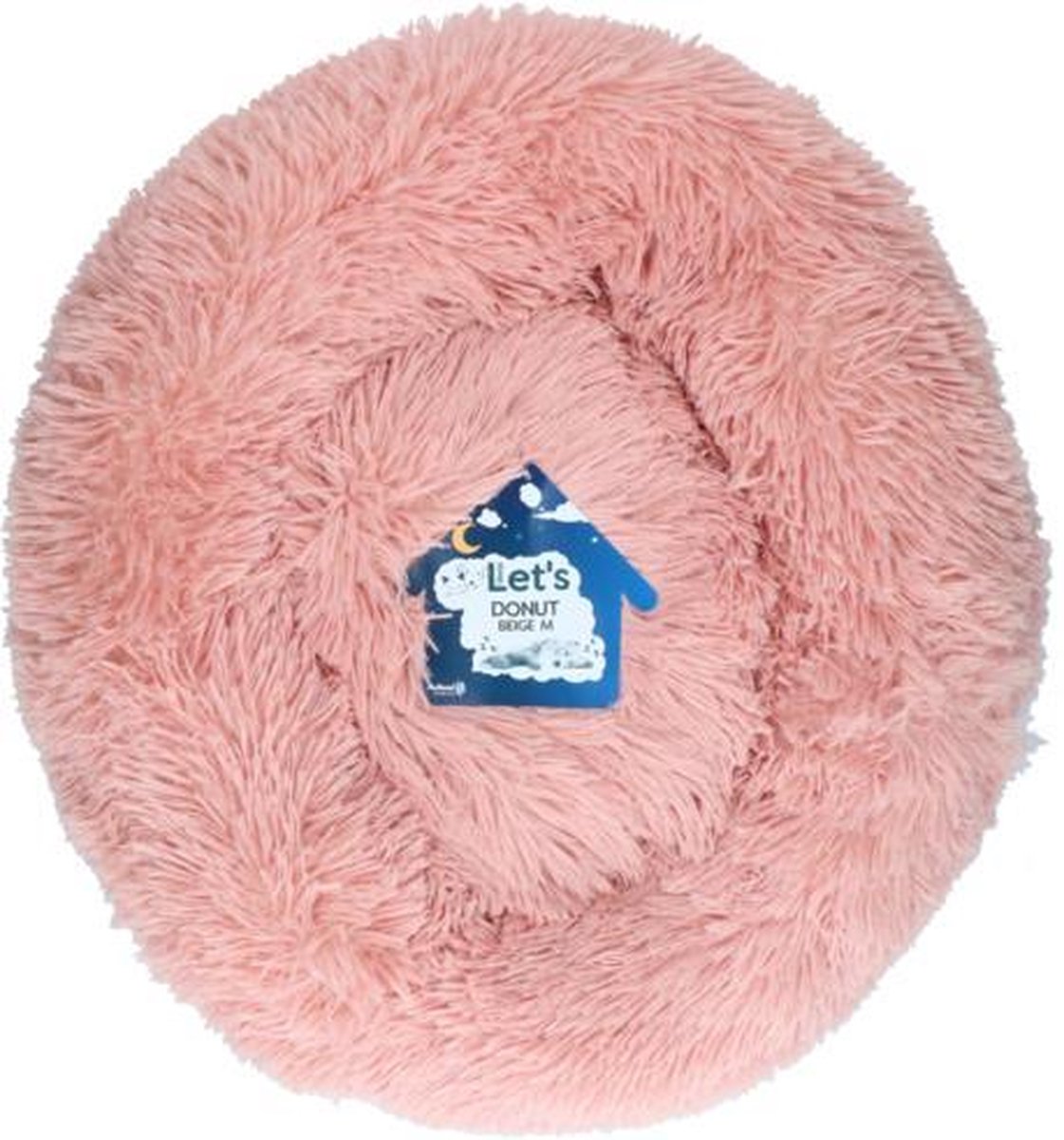 Let's - Donut Hondenkussen - Fluffy en Zacht - Beige - M