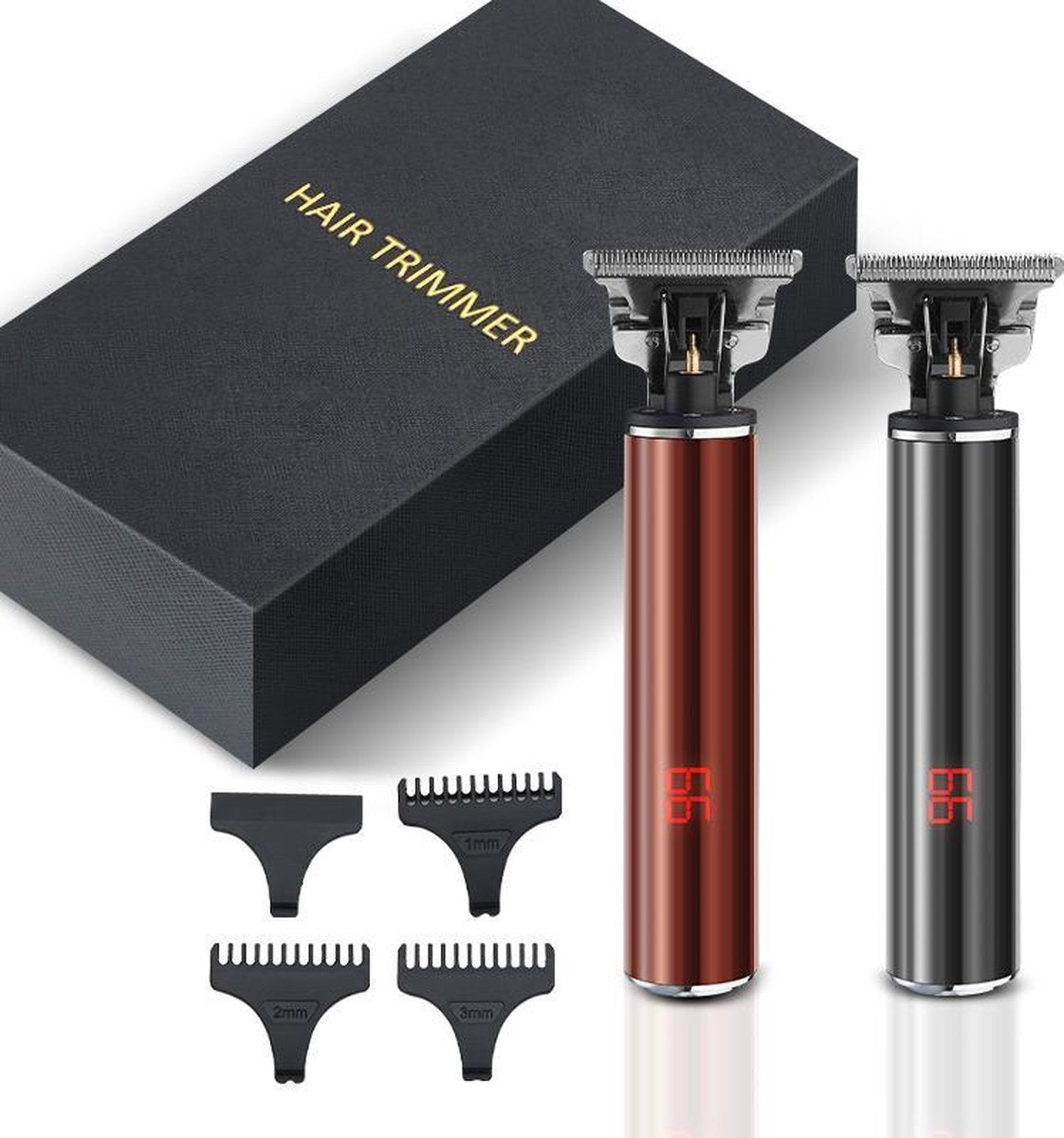 BeardMan - Luxe Design Tondeuse met Display – LCD - Professionele Trimmer - Groomer - Scheerapparaat - Baardtrimmer - Precisietrimmer - Haarstyling - Haartrimmer - Draadloos - USB Opladen – Contouren – Bakkebaarden - Inclusief 3 opzetkammen – Zwart