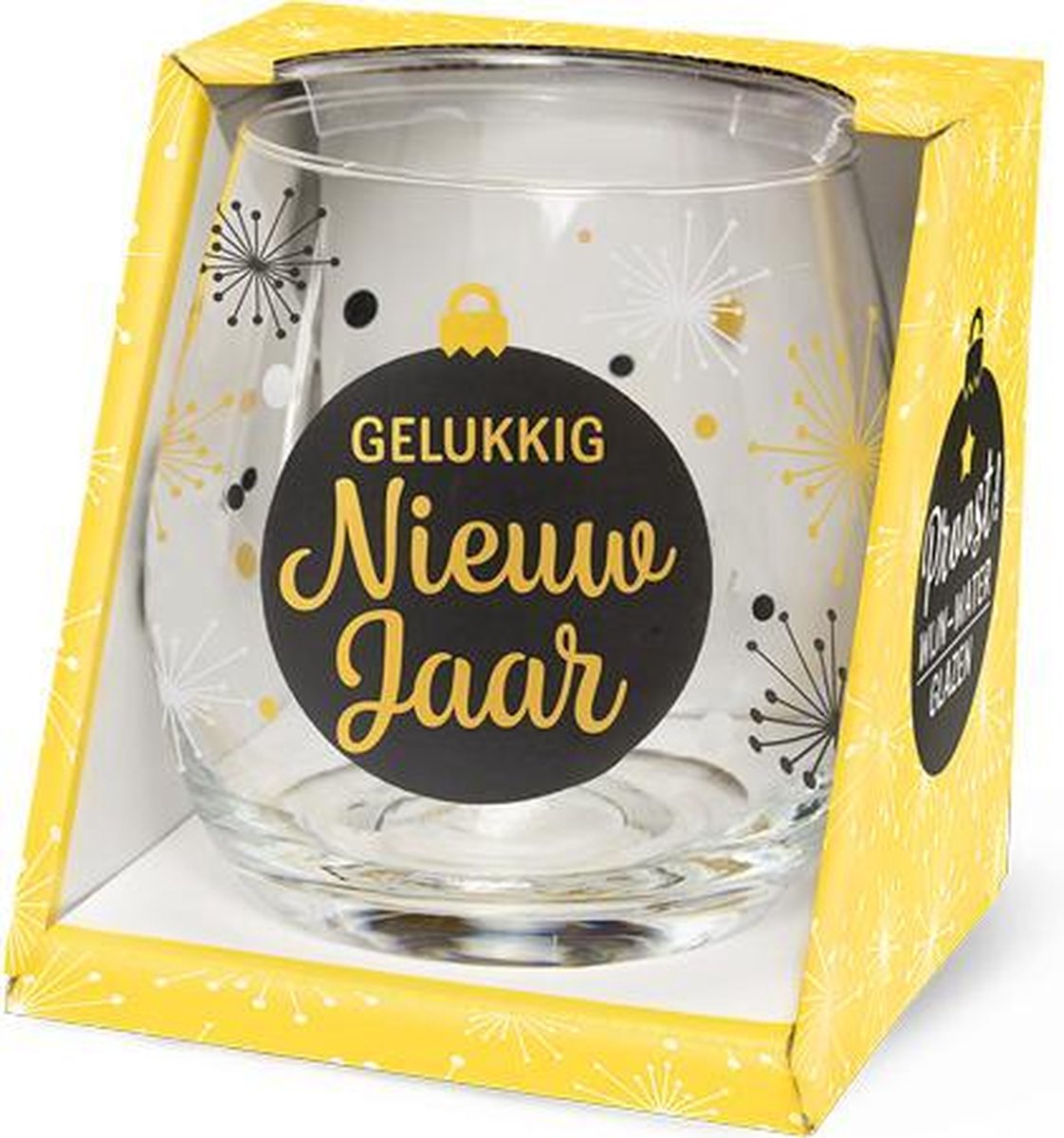 Wijn - Waterglas Gelukkig Nieuwjaar