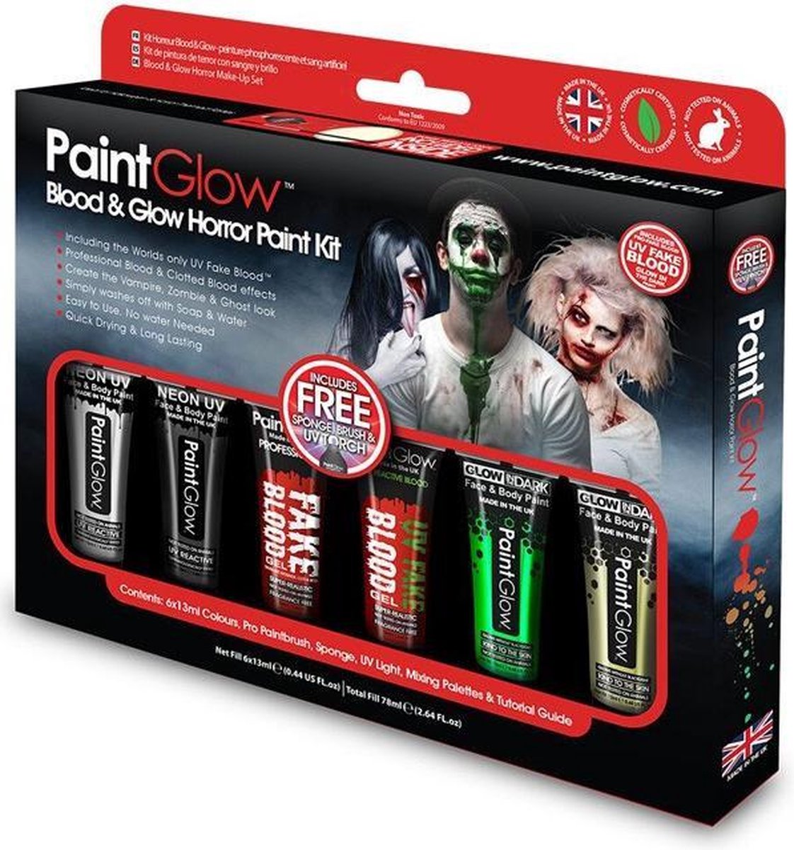 Horror box Face & Body paint Blood & Glow