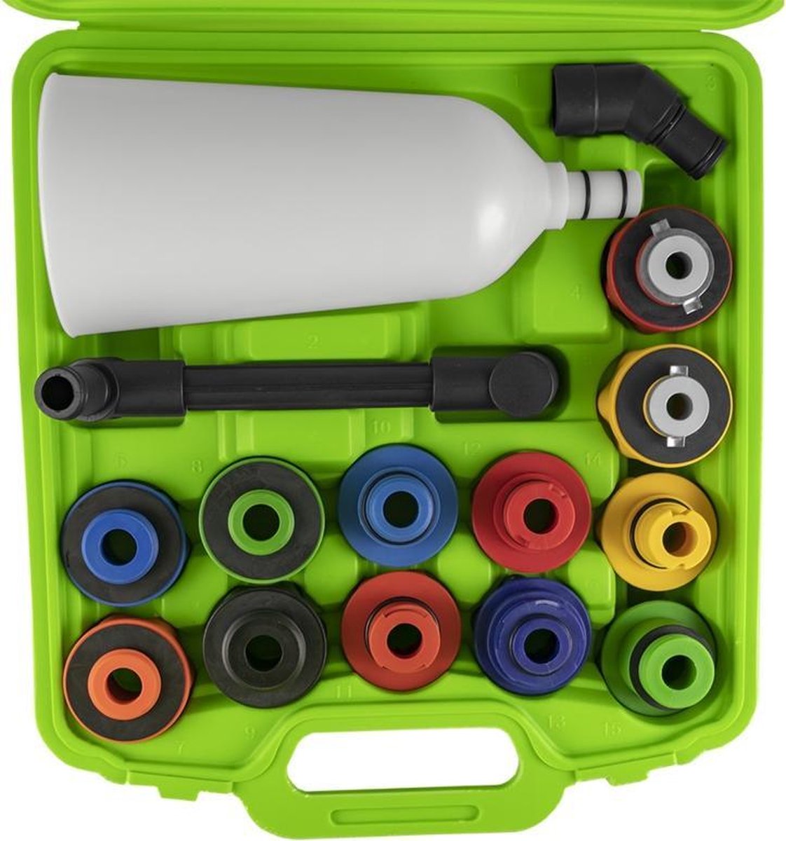 JBM Tools | EEN SET VOOR OLIE-VULLING MET EEN TRECHTER EN ADAPTERS