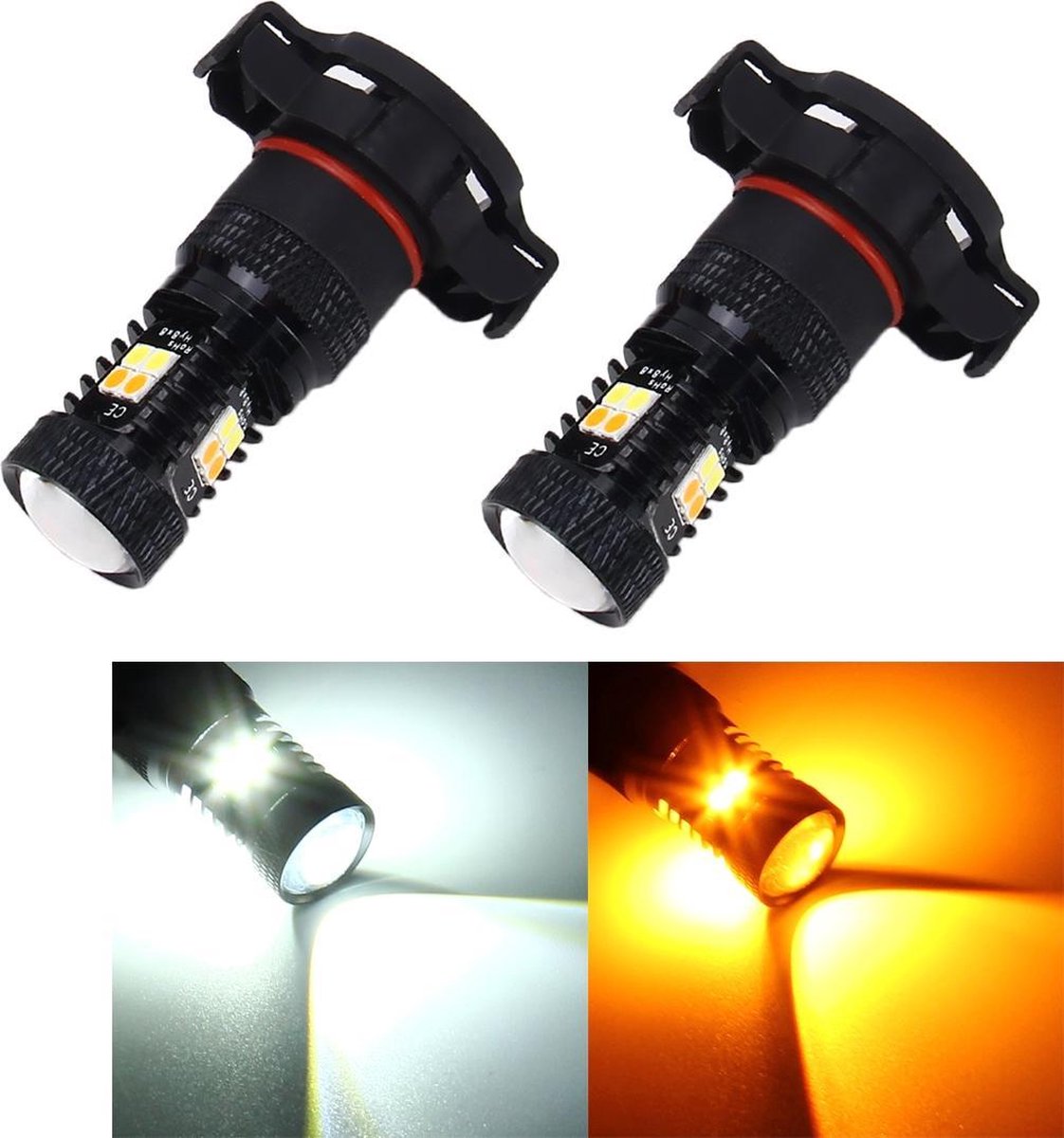 2 STKS Super Heldere PSX24W DC 12 V 5 W 350LM Auto Mistlamp met 16 SMD-3030 Led-lampen Lamp