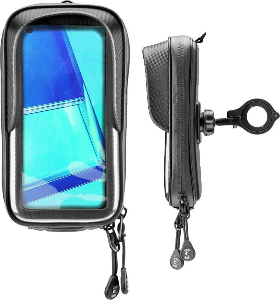 Interphone - Oppo A52 Unicase Telefoonhouder Fiets en Motor Stuur Zwart