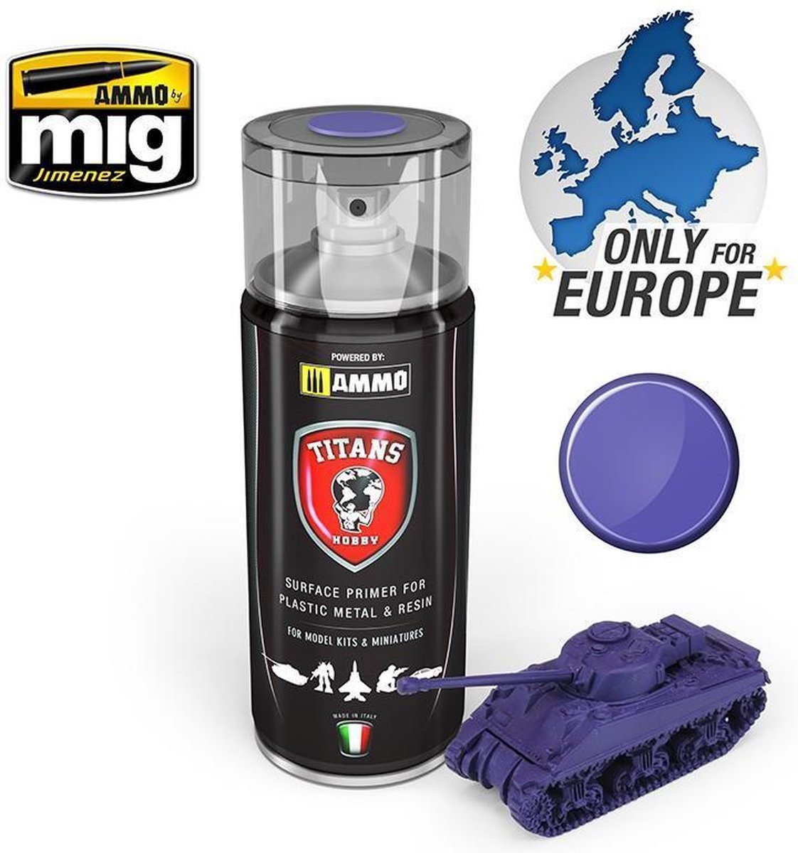 Mig - Titans Hobby:  Magic Purple Matt Primer 400 Ml Spray