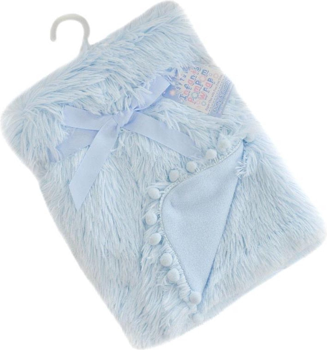 Soft Touch Babydeken Pompom Deluxe 75 X 100 Cm Blauw