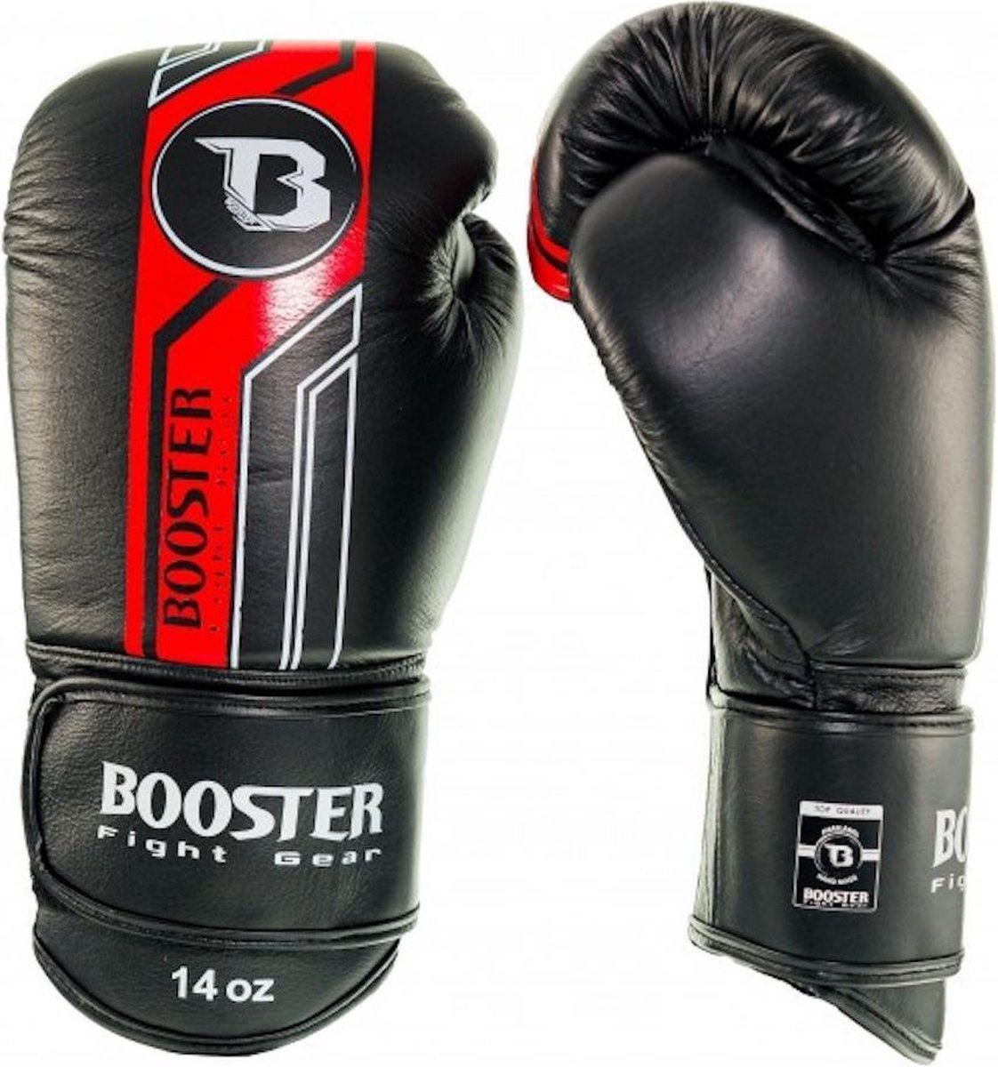 Booster Fightgear - bokshandschoenen - V9 - ZWART/ROOD - 10OZ