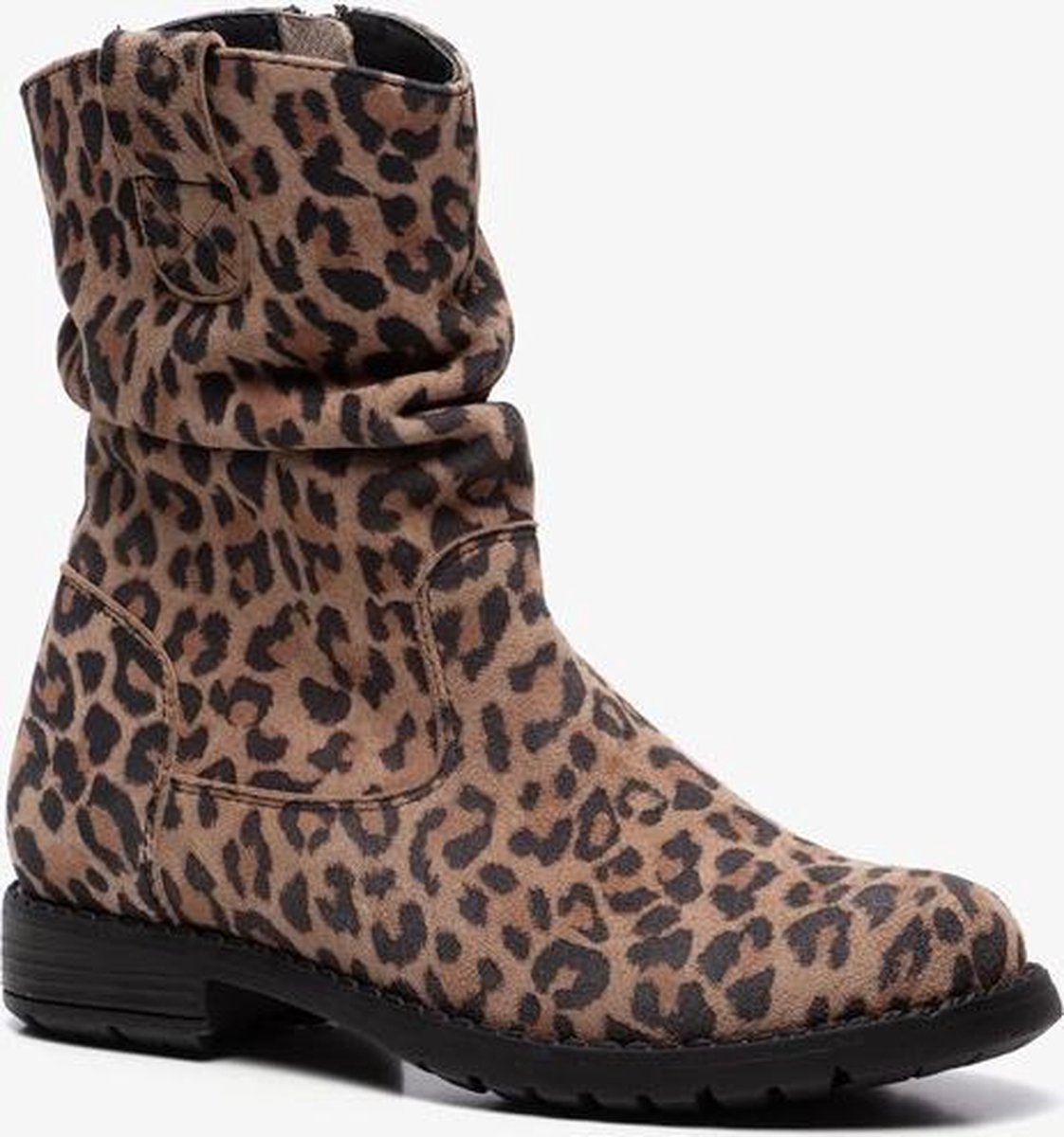 Hush Puppies leren meisjes luipaard enkellaarsjes - Bruin - Maat 35